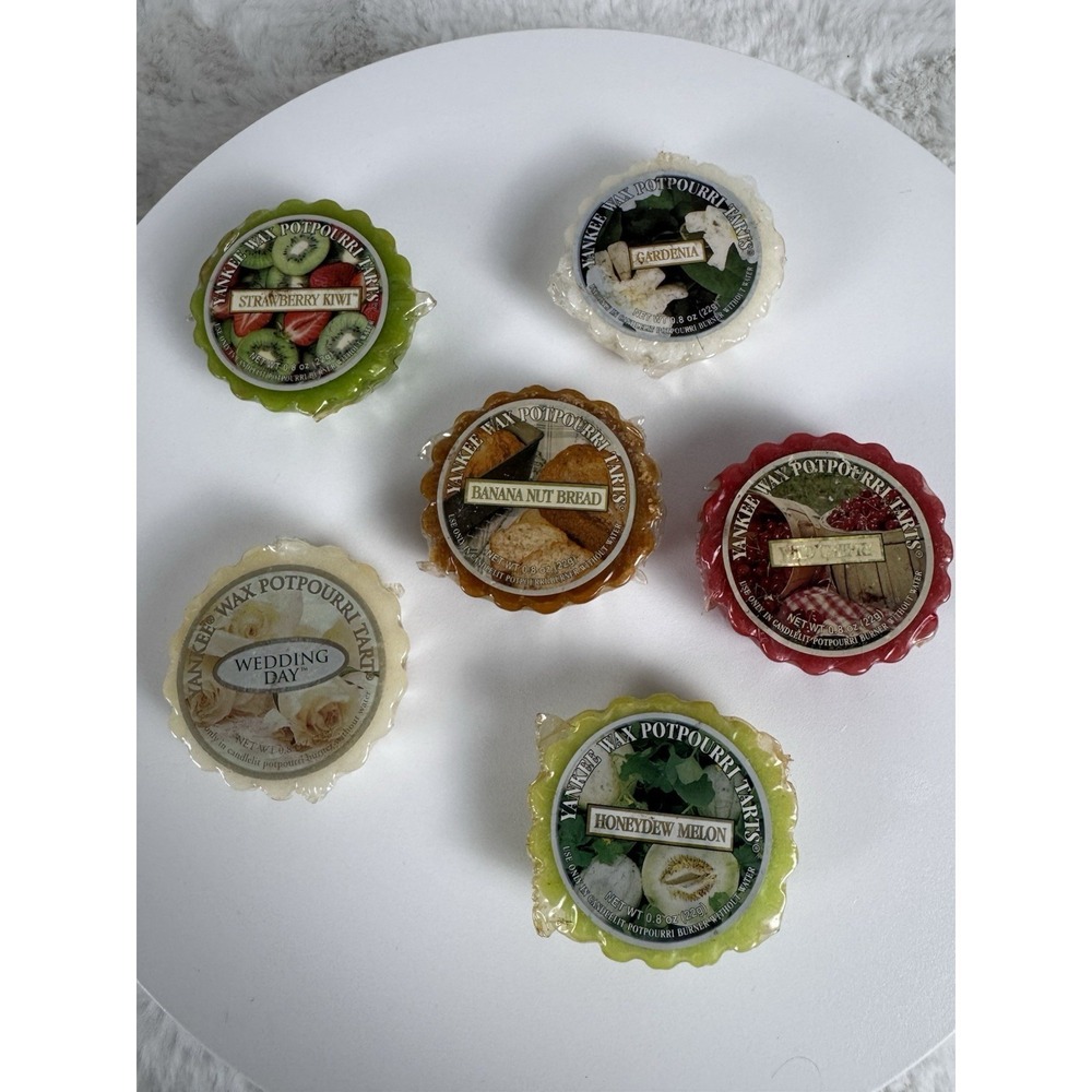 Lot Of 6‎ Yankee Candle Wax Potpourri Tarts Wedding Day Wild Cherry Banana Nut